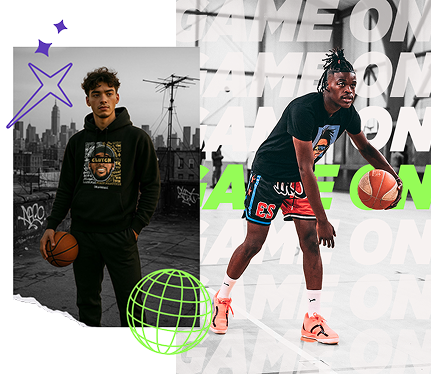 Deux basketteurs portant des vêtements DearBball